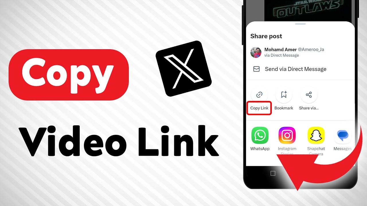 How to copy an X / Twitter video link — step 1