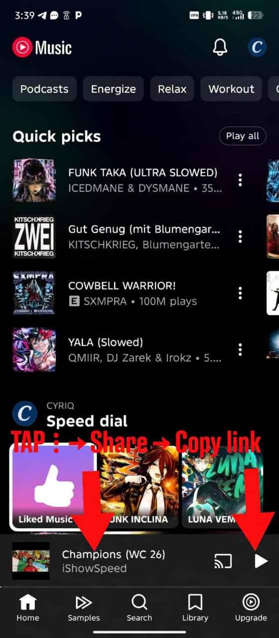 YouTube Music step-by-step guide — step 3